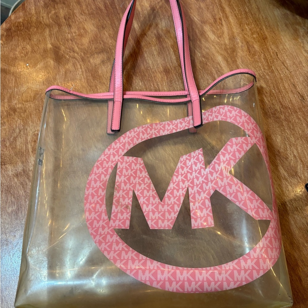 Michael Kors Pink Transparent Tote Bag